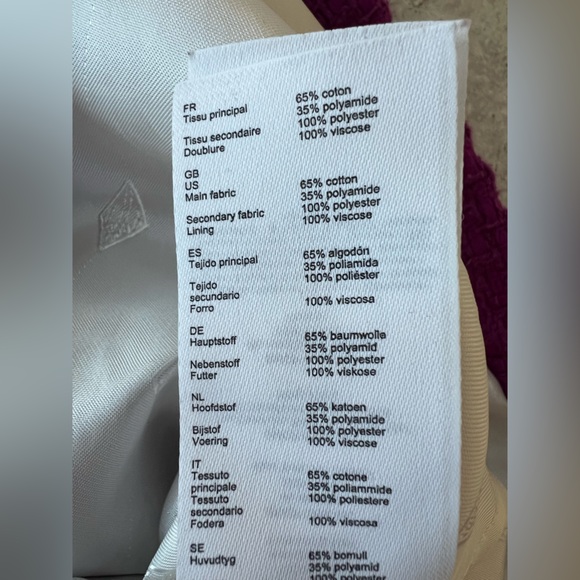 Maje Tweed Lady Cropped Collarless Cotton-Blend Jacket, Rose Fuchsia, 42 - Picture 12 of 15